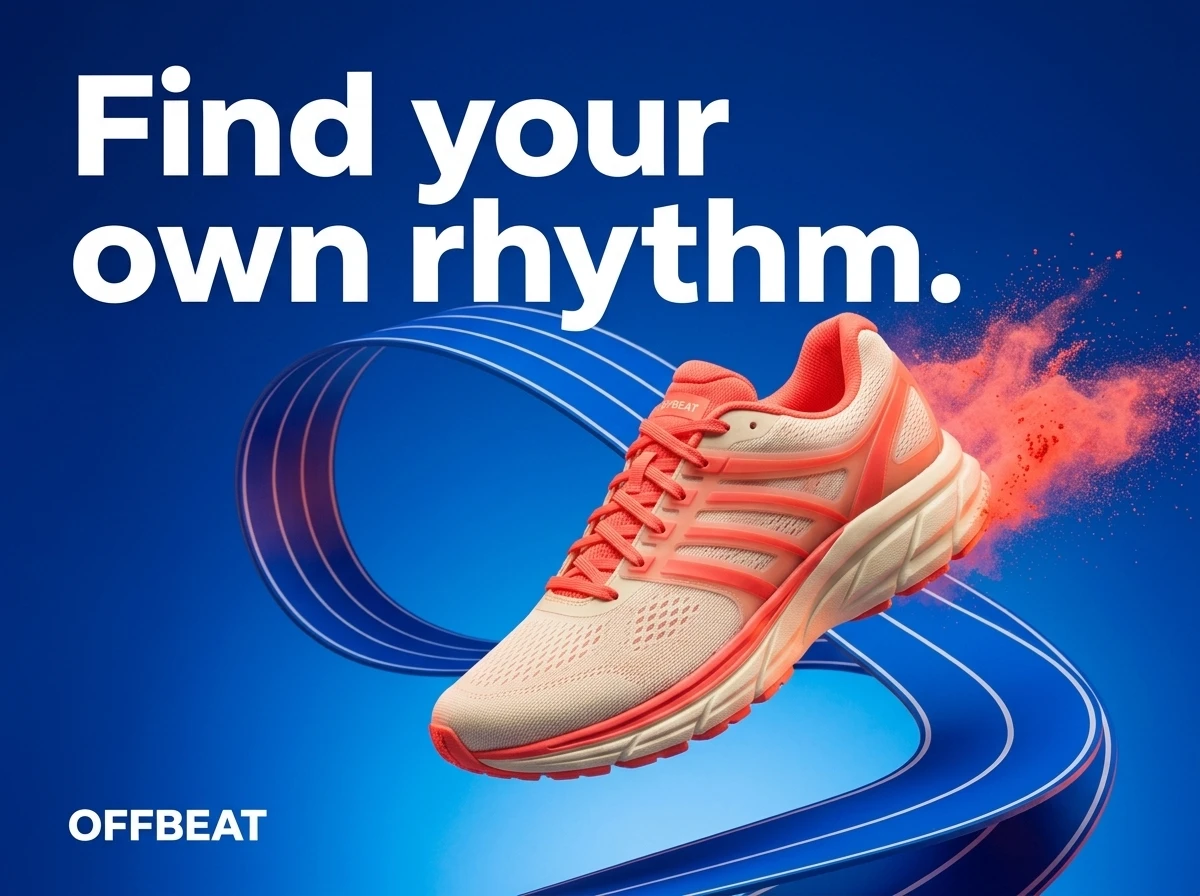 OFFBEAT footwear poster with the headline Find your own rhythm